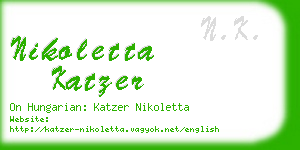 nikoletta katzer business card